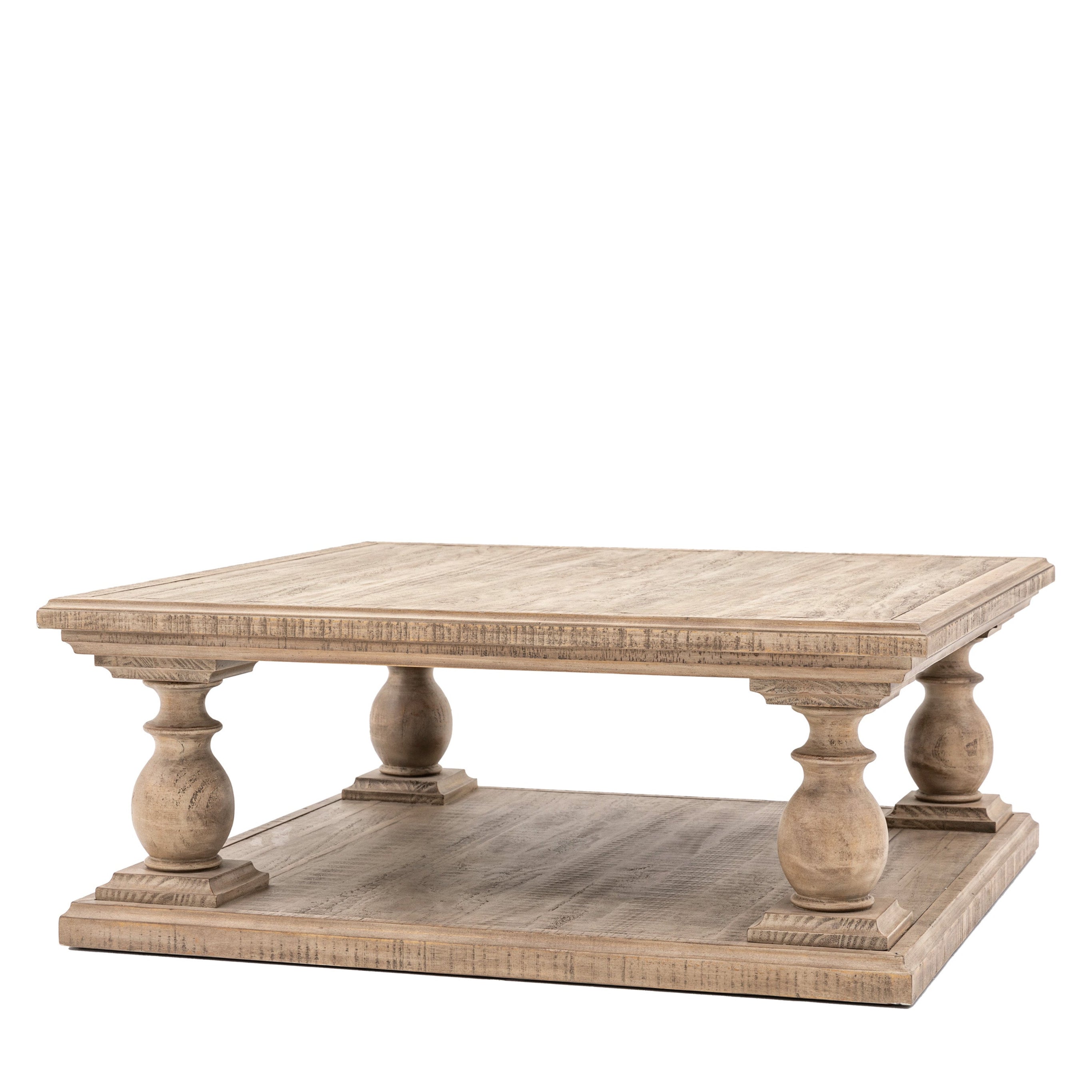 Bowen Natural Pine Wood Square Coffee Table
